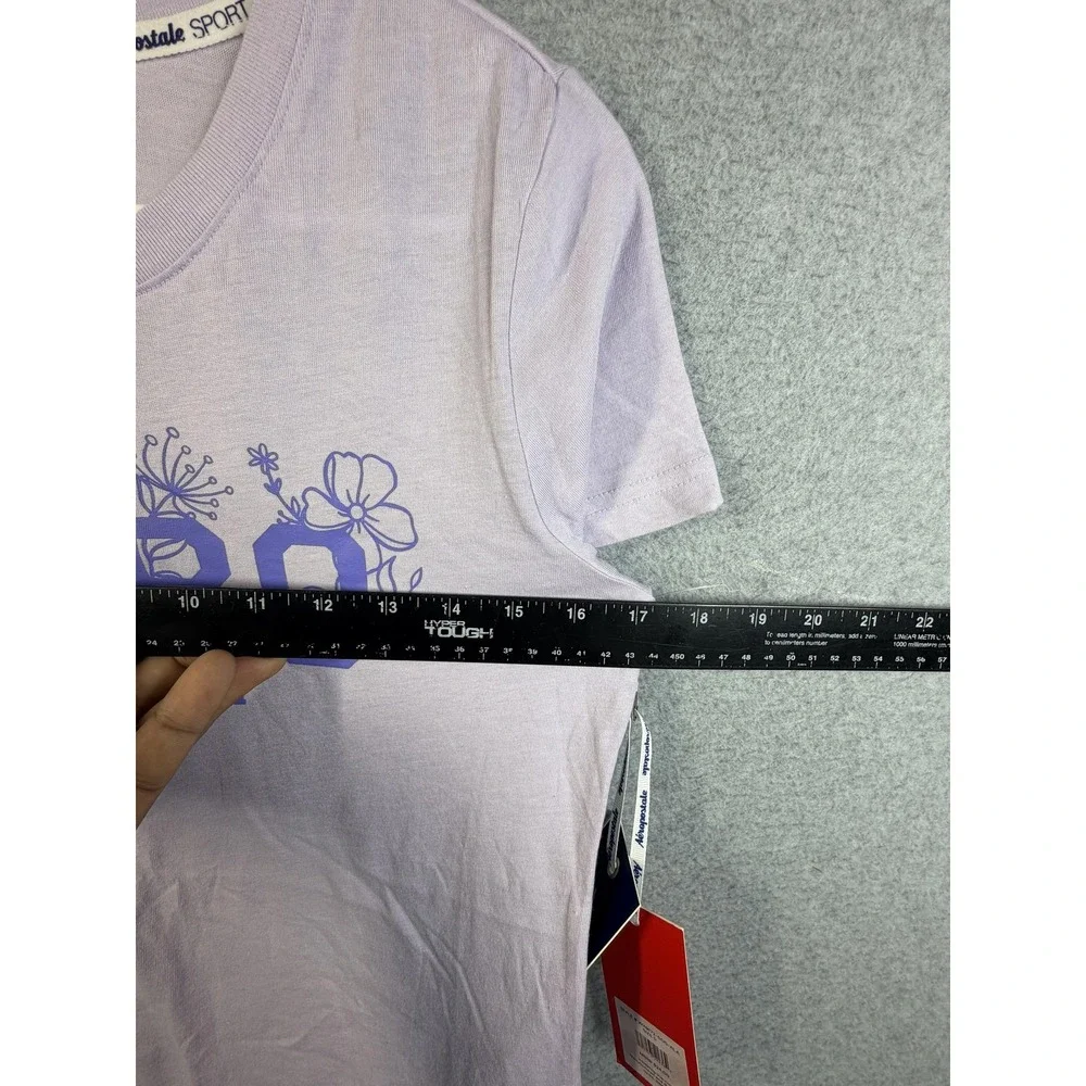 Aeropostale Sport Shirt Women's Small Purple Reflective Logo Athletic Tee
